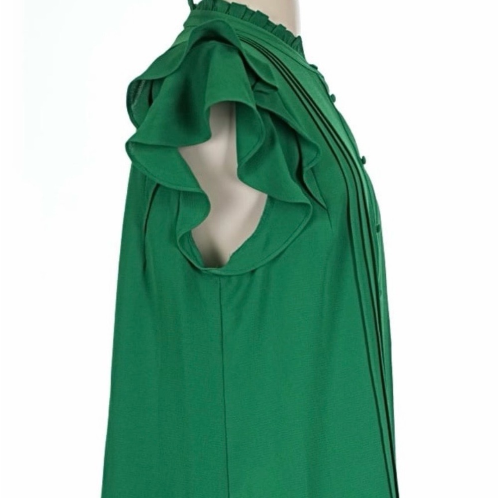 Cece - Green Button Ruffled Blouse - Picture 4 of 4
